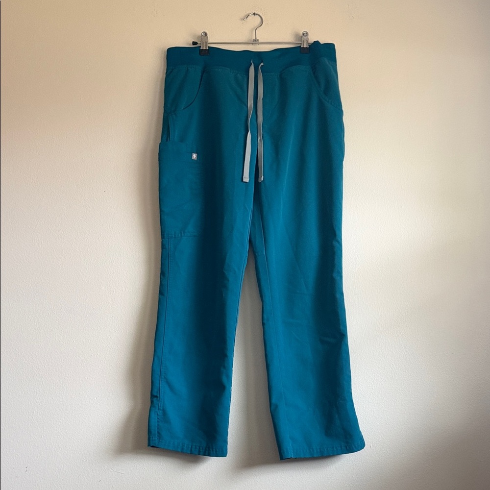 Figs Kade Cargo scrub pants pacific blue
